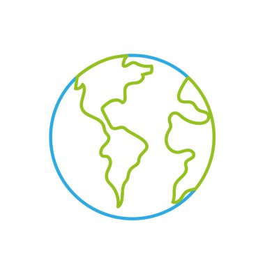 satır küresel dünya gezegen Coğrafya ubication vektör çizim için