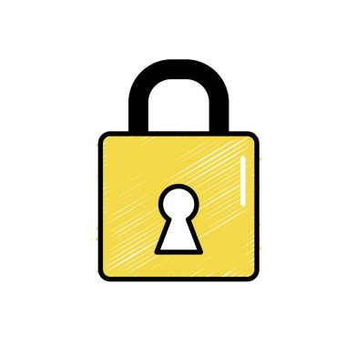 asma kilit öğesi güvenlik parola koruma vektör çizim için