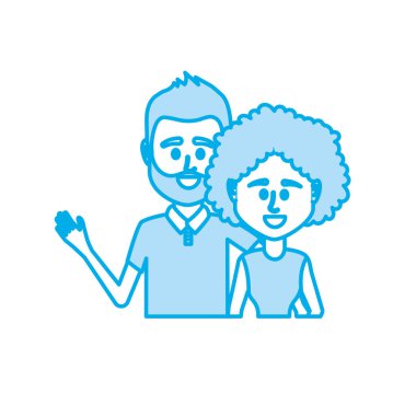 siluet çift ile birlikte rahat kıyafetler illüstrasyon tasarım vektör