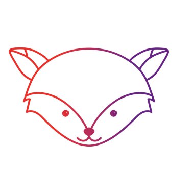 satır şirin fox baş vahşi hayvan vektör çizim