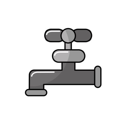 gri musluk kapalı su tasarrufu, illüstrasyon vektör için