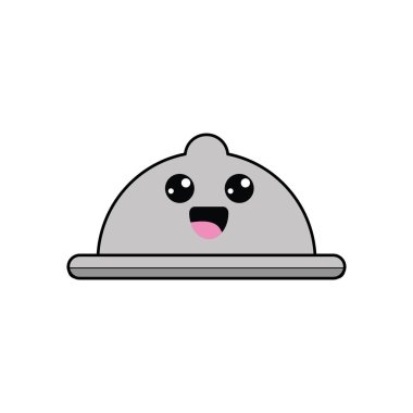 Kawaii şirin mutlu yemek aracı, vektör çizim tasarım