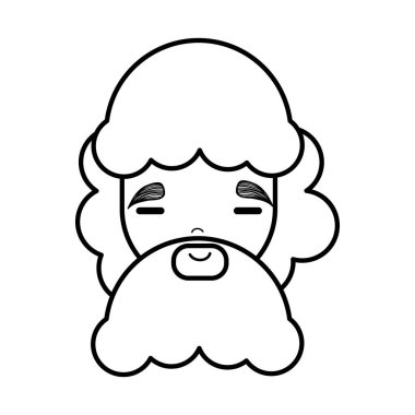 yüz adam yakın gözleri ve uzun sakal, vektör illustion tasarımı