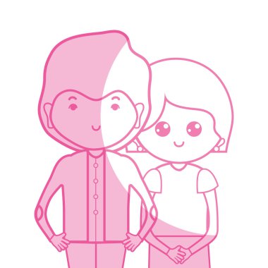 illüstrasyon siluet güzellik çift ile birlikte saç modeli tasarım vektör