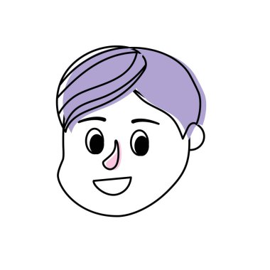 Avatar çocuk kafa saç modeli tasarımı ile illüstrasyon vektör