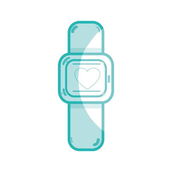 Silueta Linda Tecnología Smartwatch Con Aplicación Fitness Ilustración Vectorial — Vector de stock