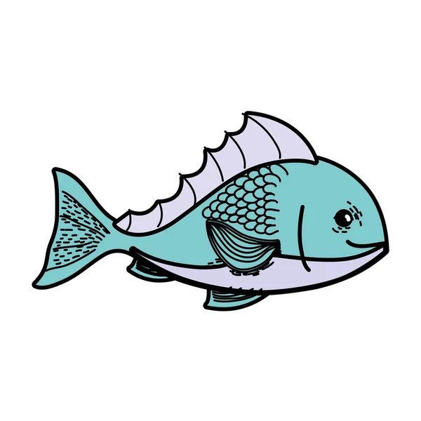 Νόστιμα Θαλασσινά Ψάρια Εικονογράφηση Φορέα Φυσική Διατροφή — Διανυσματικό Αρχείο