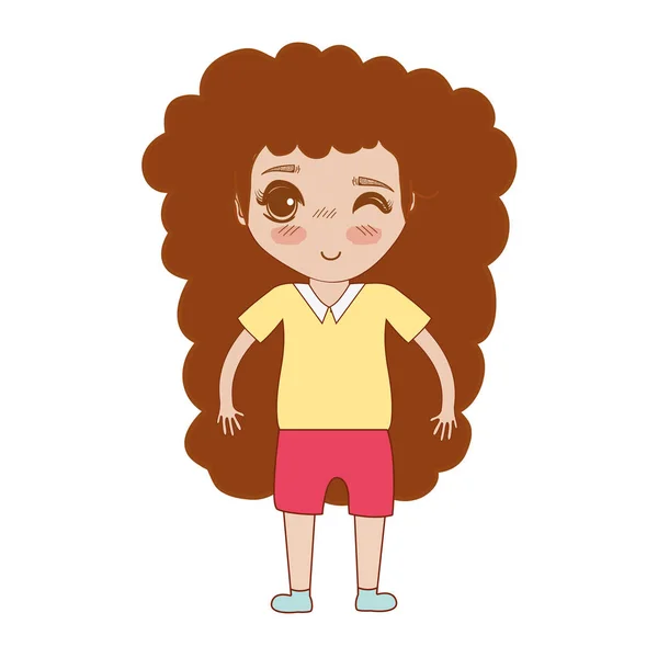 Chica Bonita Con Peinado Ropa Casual Ilustración Vectorial — Archivo Imágenes Vectoriales