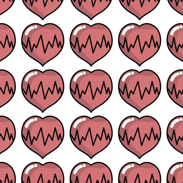 Medicinsk Hjärtslag Att Hjärtrytmen Bakgrund Vektorillustration — Stock vektor