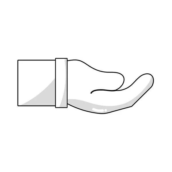 Line Businessman Hand Communication Gesture Language Vector Illustration — Stock Vector