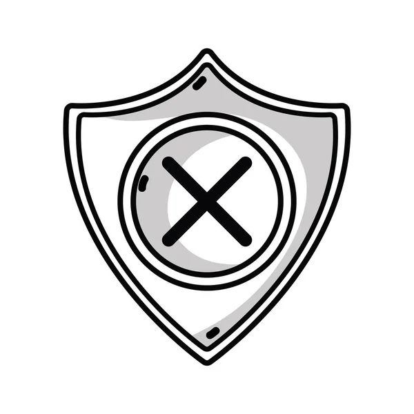 Escudo Seguridad Línea Tecnología Icono Protección Ilustración Vectores — Vector de stock