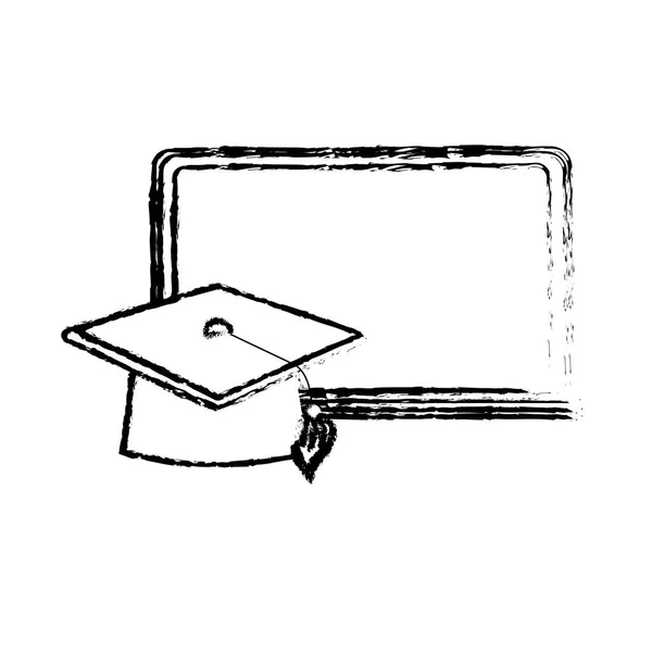 Figura Objeto Quadro Negro Com Design Graduação Cap Ilustração Vetorial —  Vetores de Stock