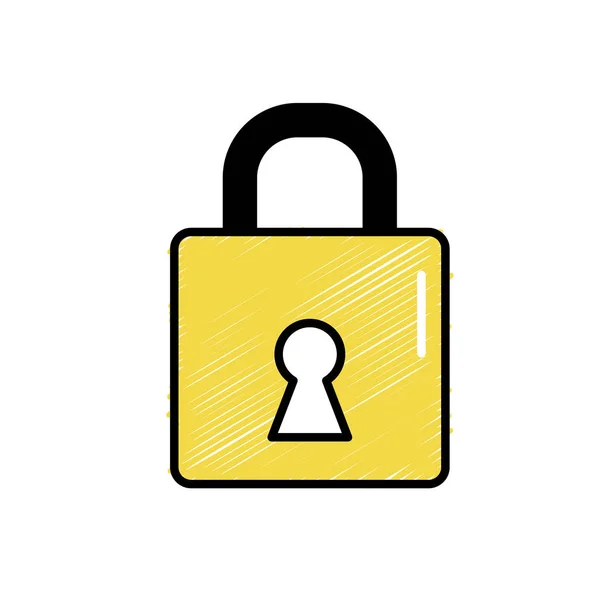 Padlock Element Security Password Protection Vector Illustration — Stock Vector