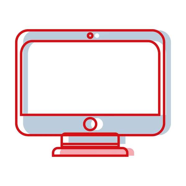 Monitor Screen Technology Electronic Equipment Vector Illustration — Stock Vector