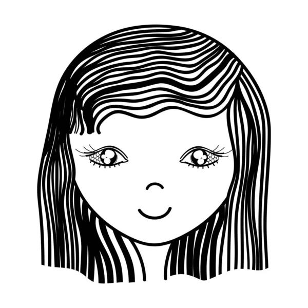 Mujer Feliz Peinado Icono Vector Diseño Ilustración — Archivo Imágenes Vectoriales