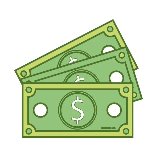 Bills Dollar Cash Money Commercial Economy Vector Illustration — Stock Vector