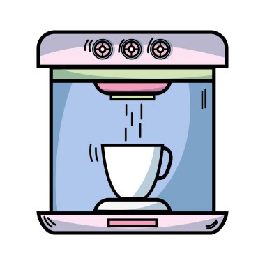 teknoloji kahve makinesi elektrikli mutfak gereçler vektör çizim
