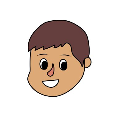 Avatar çocuk kafa saç modeli tasarımı ile illüstrasyon vektör