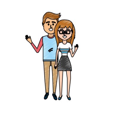 Çift clouthes tasarım vektör çizim simgesi ile birlikte