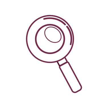 Büyüteç görme duyusuyla ilgili arama aracı, vektör çizim siluet