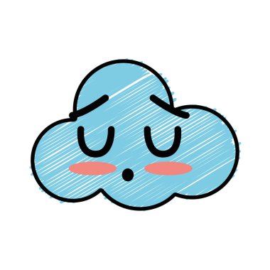 Kawaii şirin ihale bulut hava vektör çizim