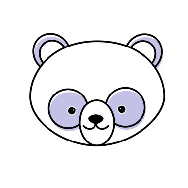 sevimli panda vahşi hayvan vektör çizim kafa