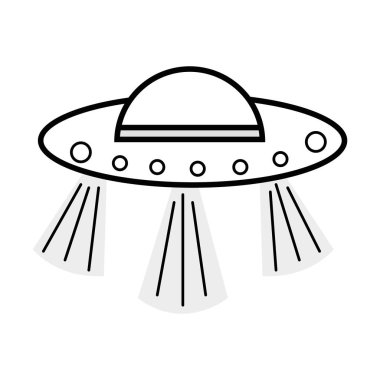 UFO galaxy alan ve gizemli oluşturma, vektör çizim şekil