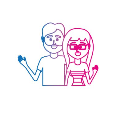 satır çift ile birlikte rahat kıyafetler illüstrasyon tasarım vektör