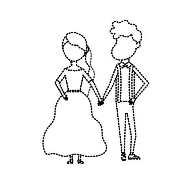 birlikte şekil mutlu çift noktalı ve romantik kutlama illüstrasyon vektör