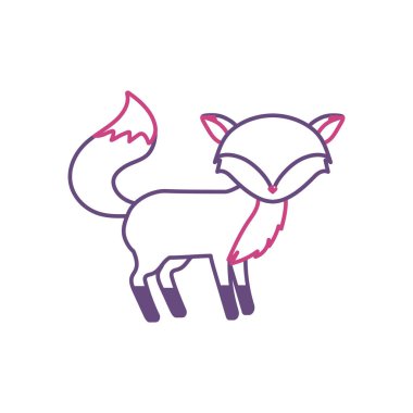 siluet şirin fox vahşi hayvan simge vektör çizim