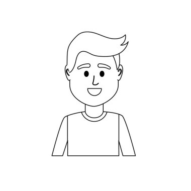 satır avatar erkek t-shirt tasarım vektör çizim simgesi ile