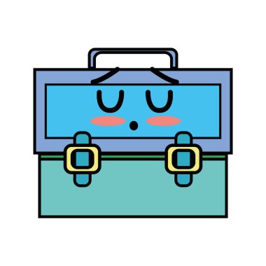 Kawaii şirin komik bavul tasarlamak vektör