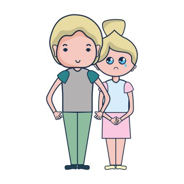 Güzellik çift ile birlikte saç modeli tasarım illüstrasyon vektör