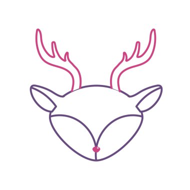 vahşi sevimli hayvan vektör çizim siluet geyik baş