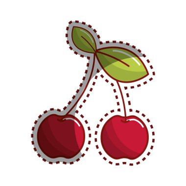 etiket kiraz meyve simge stok, vektör çizim tasarım görüntü