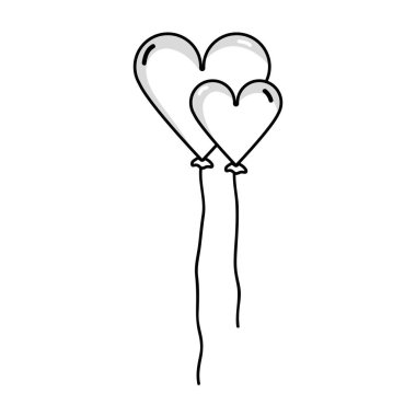 satır güzel kalp balon süsleme tasarlamak vektör