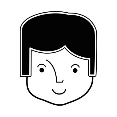 mutlu bir adam baş ve güzel yüzü kontur, illüstrasyon vektör