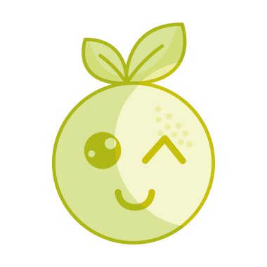siluet kawaii güzel komik turuncu meyve, vektör çizim
