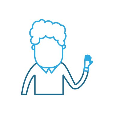 çizgi adam saç tasarım ve giyim vektör çizim ile