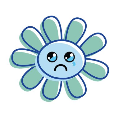 ağlayan yanaklarda çiçek ve gözlerini, vektör çizim tasarım