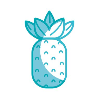 siluet lezzetli ananas meyve sağlıklı yaşam vektör çizim için
