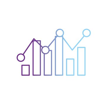 satır istatistik çubuk diyagram vektör çizim büyüyen ok ile