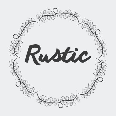 gri rustik amblemi dalları kutsal kişilerin resmi, vektör illustraction tasarımı