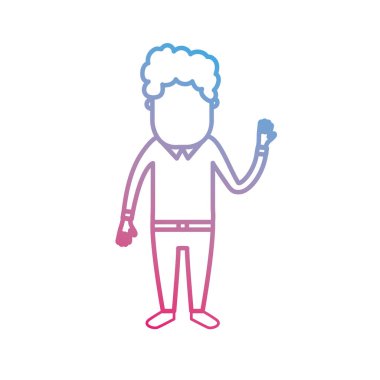 çizgi adam saç tasarım ve giyim vektör çizim ile