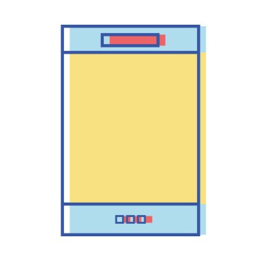 Smartphone elektronik teknoloji iletişim ve konuşma vektör çizim