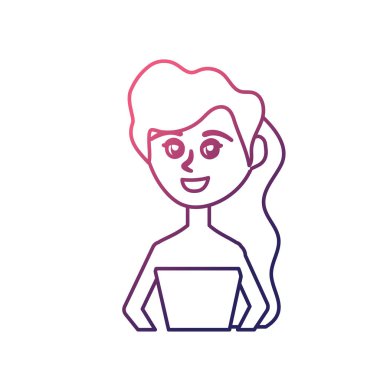 satır mutlu gelin saç modeli ve zarif elbise vektör çizim ile