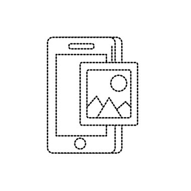 resim simge vektör çizim ile noktalı şekil smartphone teknoloji