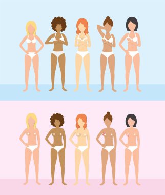 Kadınlar meme kanseri hastalık destek vektör çizim