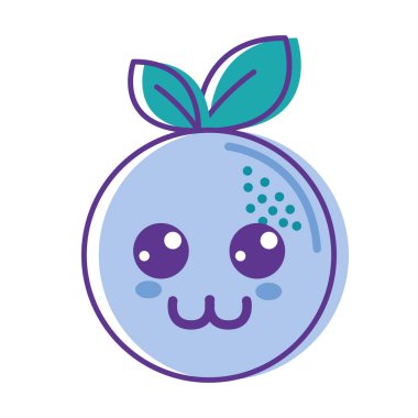 Kawaii güzel mutlu turuncu meyve, vektör çizim