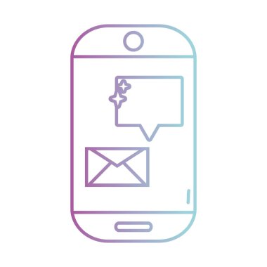 satır smartphone teknoloji e-posta sohbet kabarcık vektör çizim ile